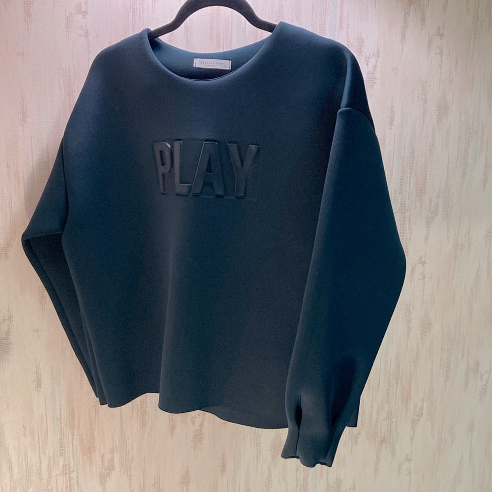 Oversized Neoprene Sweatshirt Embossed PLAY Korean Fashion Brand Bazaar & Sum